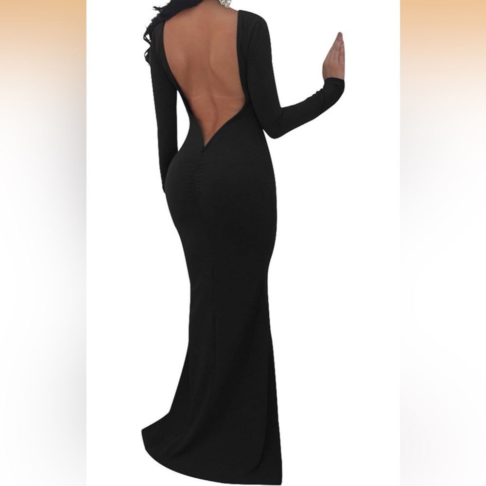 Amazon Black Backless Gown